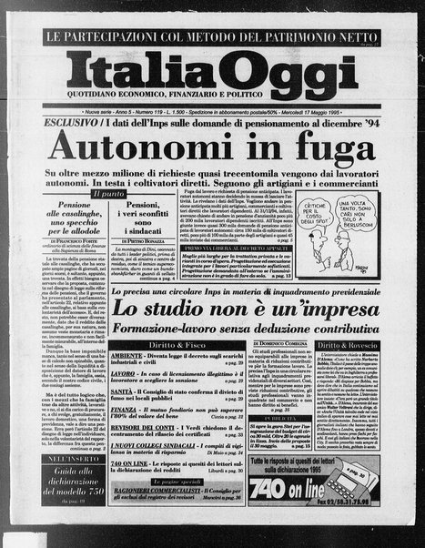 Italia oggi : quotidiano di economia finanza e politica